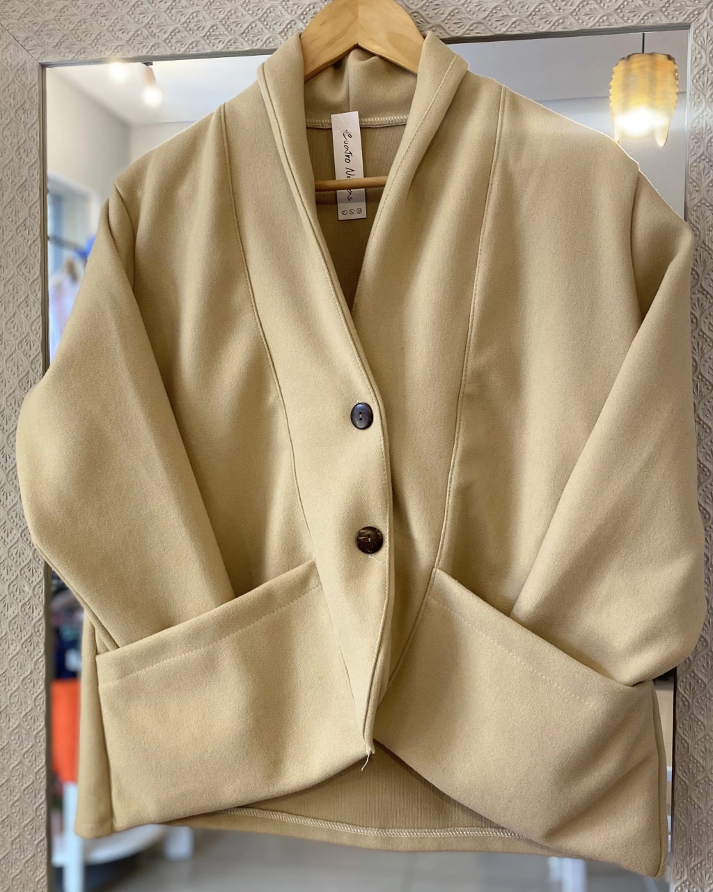 Blazer Paño Liso Beige
