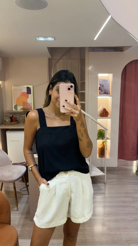 Blusa Feminino Alça Grossa Preta - comprar online