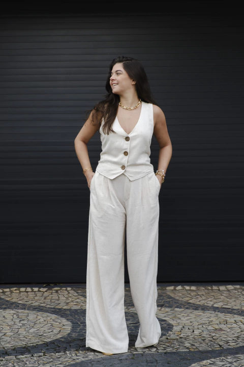 Calça Pantalona Nala Linho