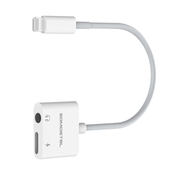 Adaptador Somostel 2 en 1 para iPhone (audio jack y carga lightning)