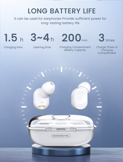 Auricular Somostel Bluetooth J15 con diseño de carcasa transparente