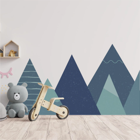 Montañas 2mts ancho verde petróleo y azul