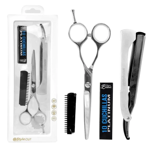 Style.cut - Kit Tijera De Corte 5.5" + Navajín Silver Cobalt