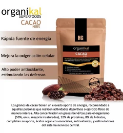 Cacao NIBS Organikal envase x 50 gr - La Boutique Saludable
