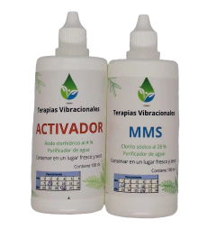 KIT MMS + ACTIVADOR con Ac. Clorhídrico Desinfectante x 100 ml c/u en internet