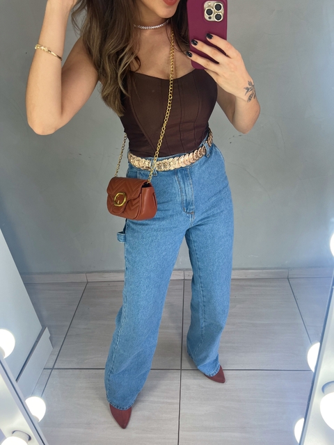 Wide leg Eliza com elastano