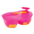 Kit Refeição Pote Divisória Tampa Colher Plástico Rosa Buba