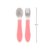 Kit Talheres Inox Garfo Colher Bebe Infantil Buba Zoo Rosa - Com Amor de Mãe