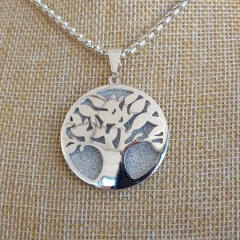 Dije en acero blanco, Arbol de la Vida - comprar online