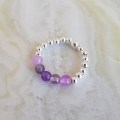 Anillo elastizado en Plata y piedras - comprar online