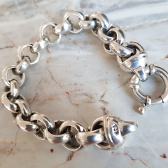 Pulsera rolo en Plata 925 Inflada con cierre marinero, 19 cm.