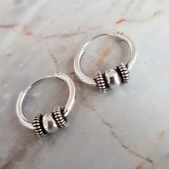 Argollitas en Plata, bolita y resorte 1,3 cm (Par)