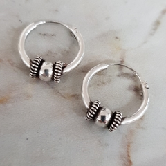 Argollitas en Plata, bolita y resorte 1,3 cm (Par) - comprar online