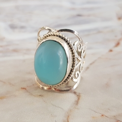Anillo en Plata y Onix Cielo - comprar online