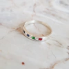 Anillo medio sin fin en Plata y Cúbic colores