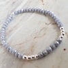 Pulsera elastizada con bolitas en Plata y cristalitos