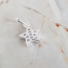 Dije estrella en Plata con Cúbic, 1,1 cm.