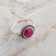 Anillo en Plata con Piedra Raíz Rubí - comprar online