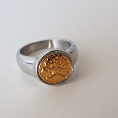 Anillo en Acero con Arbol dorado en internet