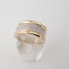 Anillo en Plata y Oro con Cúbic pavé