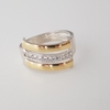 Anillo calado en Plata y Oro con hilera de Cubic