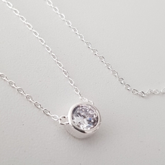 Cadena y dije Círculo Cúbic en Plata, 43 + 3 ext.