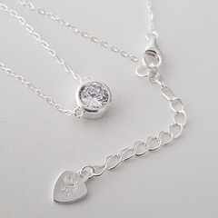 Cadena y dije Círculo Cúbic en Plata, 43 + 3 ext. - comprar online
