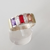 Anillo en Plata y Oro con Cúbic baguette colores