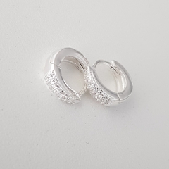 Argollitas en Plata y Cúbic, 1,3 cm. (Par) - comprar online