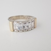 Anillo en Plata y Oro con Cúbic baguette