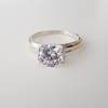 Anillo Solitario en Plata y Oro con Cúbic