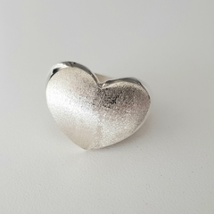 Anillo Corazón en Plata facetada