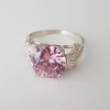 Anillo en Plata con Cúbic rosa