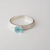 Anillo en Plata con Cúbic celeste