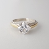 Anillo en Plata y Oro con Cúbic blanco