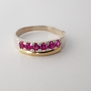 Anillo en Plata y Oro con Cúbic fucsia