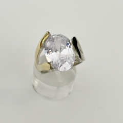 Anillo en Plata y Oro con Cubic