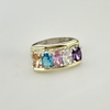 Anillo en Plata y Oro con Cubic colores