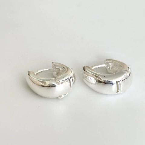 Argollas en Plata, 1,4 x 1,2 cm