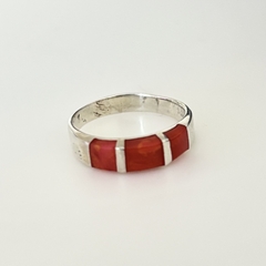 Anillo en Plata con Piedra Coralina - comprar online