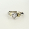 Anillo Corazón en Plata y Oro con Cubic Blanco