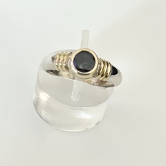 Anillo en Plata y Oro con Cúbic negro en internet