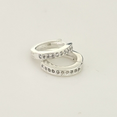 Argollitas en Plata con Cubic, 1,2 cm. (Par) - comprar online