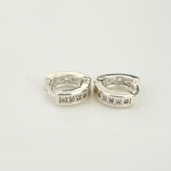 Argollitas en Plata con Cubic, 1 cm. (Par) - comprar online
