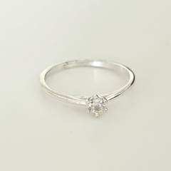 Anillo solitario en Plata con Cubic