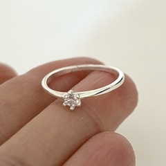 Anillo solitario en Plata con Cubic - comprar online