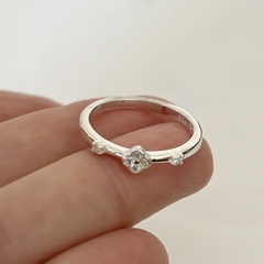 Anillo en Plata flor y cubic en internet