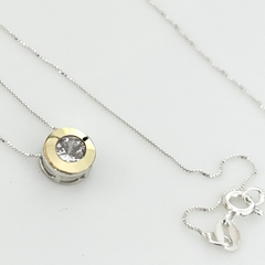 Colgante en Plata y Oro con Dije, Cubic, 45 cm. - comprar online