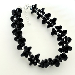 Pulsera con Cristalitos negros, 17+3 cm - comprar online