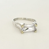 Anillo en Plata y Oro con Cubic baguette Blanco